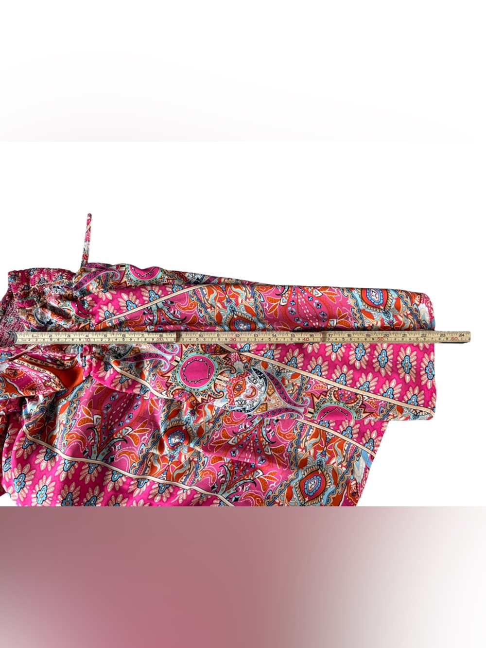 Pink Paisley Halter Sundress with Ruching - Picture 4 of 4